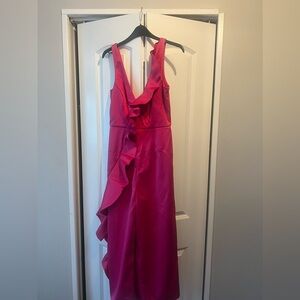 Pink Flare Leg Capri Jumpsuit